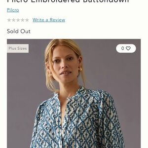 Anthropologie PILCRO Embroidered Buttondown